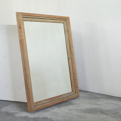 Large Rustic Mirror in Pine and Faded Paint, 1920s-LPQ-1814049