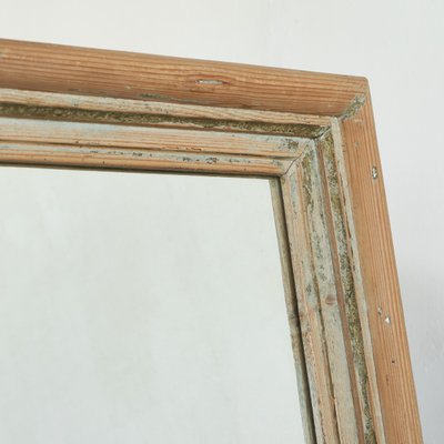 Large Rustic Mirror in Pine and Faded Paint, 1920s-LPQ-1814049