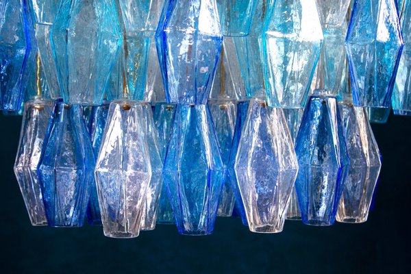 Large Sapphire Colored Murano Glass Chandeliers in the Style of C. Scarpa, Set of 2-MBH-1032470