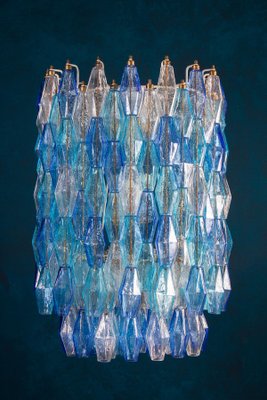 Large Sapphire Colored Murano Glass Chandeliers in the Style of C. Scarpa, Set of 2-MBH-1032470