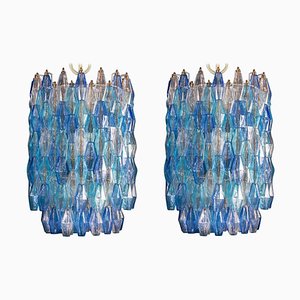 Large Sapphire Colored Murano Glass Chandeliers in the Style of C. Scarpa, Set of 2-MBH-1032470