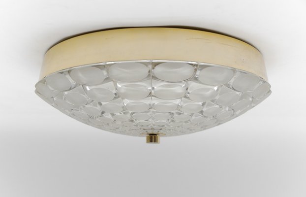 Large Satin Glass Flush Mount from Doria Leuchten, Germany, 1960s-KQB-1756911