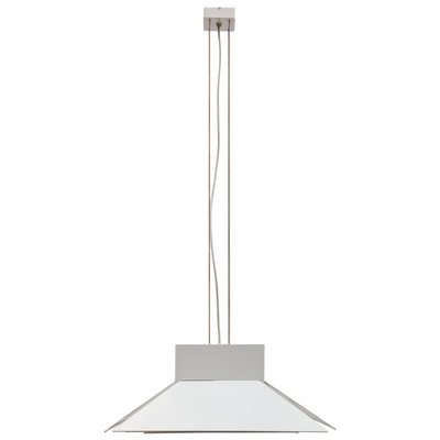 Large Scandinavian Adjustable Metal White Pendant, 1980s-KL-620521