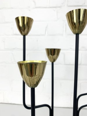 Large Scandinavian Brass & Metal Candleholders by Gunnar Ander for Ystad Metall, Sweden, 1950s, Set of 2-ZM-1731845