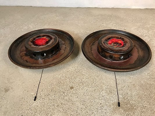 Large Scandinavian Ceramic Wall Lights, 1960s, Set of 2-JP-609020