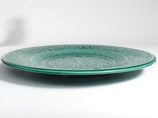 Large Scandinavian Modern Green Plate from Arol Ceramic, Norway, 1950s-RUK-1758073