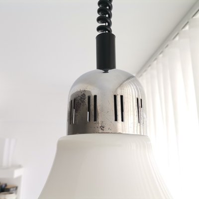 Large Scandinavian Modern White Acrylic Pull Down Extendable Hanging Light, 1960s-SCS-1279079