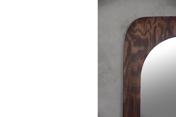 Large Scandinavian Wooden Wall Mirror, 1950s-ZAA-893754