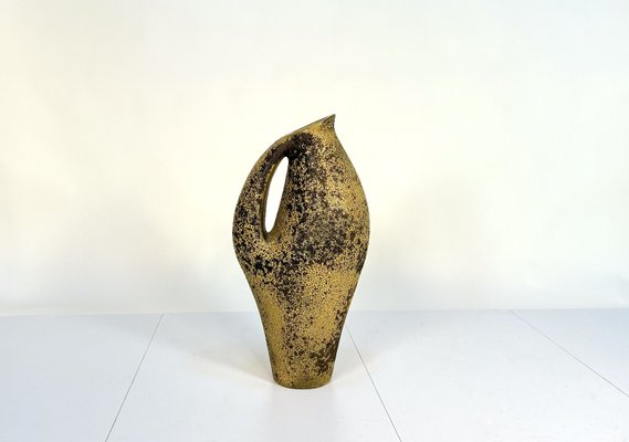 Large Sculptural Fat Lava Ceramic Jar-Shaped Floor Vase, 1950s-JP-2023749