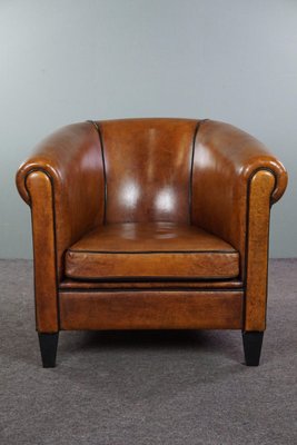 Large Sheep Leather Club Chair-HPP-1794056