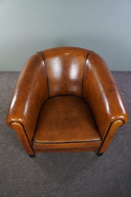 Large Sheep Leather Club Chair-HPP-1794056