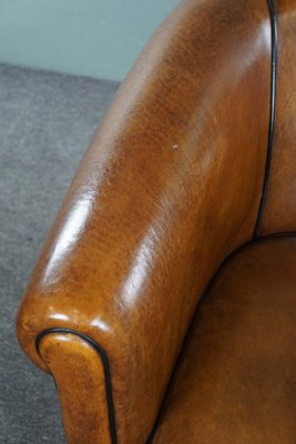 Large Sheep Leather Club Chair-HPP-1794056