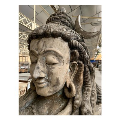 Large Shiva Sculpture in Wood-NQ-1824033