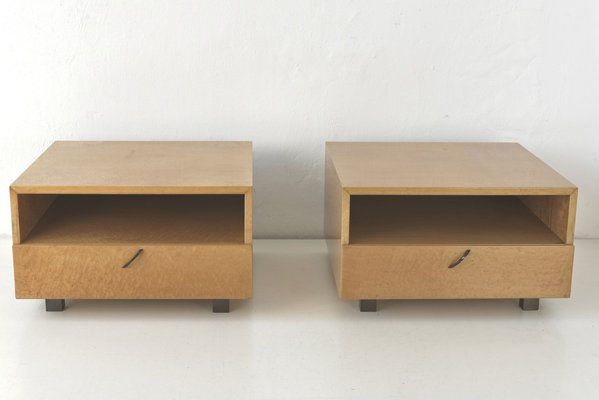 Large Side Tables in Bird`s Eye Maple by Giovanni Offredi for Saporiti Italia, Italy, 1975, Set of 2-LOB-1324038