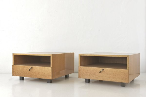 Large Side Tables in Bird`s Eye Maple by Giovanni Offredi for Saporiti Italia, Italy, 1975, Set of 2-LOB-1324038