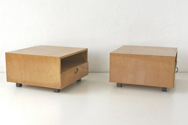 Large Side Tables in Bird`s Eye Maple by Giovanni Offredi for Saporiti Italia, Italy, 1975, Set of 2-LOB-1324038