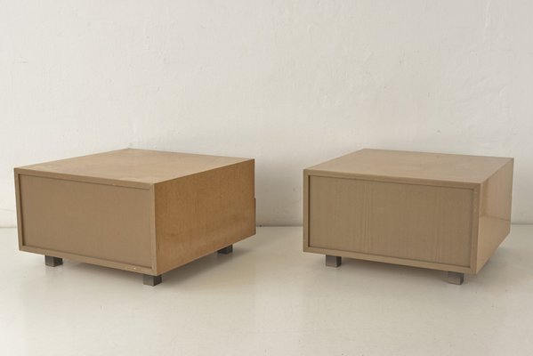 Large Side Tables in Bird`s Eye Maple by Giovanni Offredi for Saporiti Italia, Italy, 1975, Set of 2-LOB-1324038