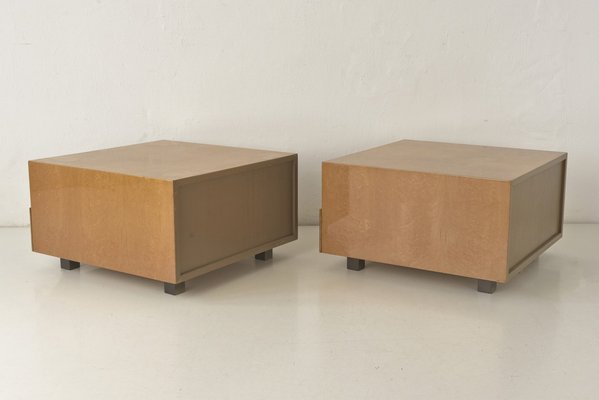 Large Side Tables in Bird`s Eye Maple by Giovanni Offredi for Saporiti Italia, Italy, 1975, Set of 2-LOB-1324038