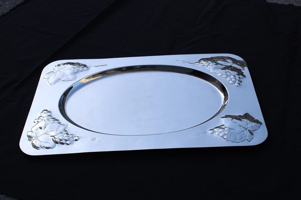 Large Silver Brass Tray, 1970s-EH-1724146