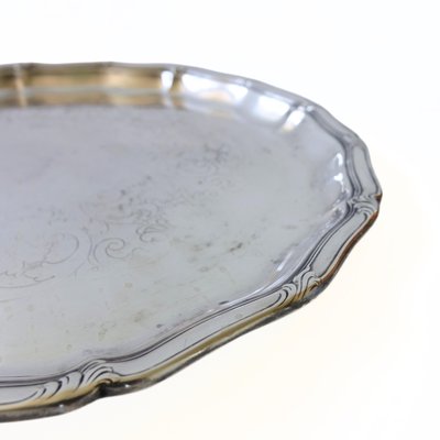 Large Silver-Plated Tray with Flowery Engravings, Sweden-JKV-1787156