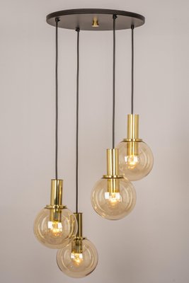 Large Smoked Glass Cascade Chandelier from Ott International Leuchten, Germany, 1970s-UGR-1181933