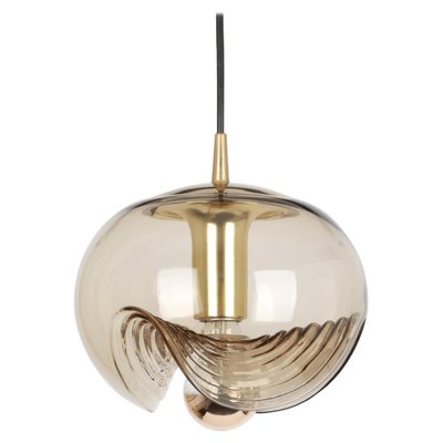 Large Smoked Glass Pendant Light from Peill & Putzler, Germany, 1970s-UGR-1085910