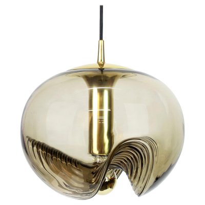 Large Smoked Glass Pendant Light from Peill & Putzler, Germany, 1970s-UGR-1085914