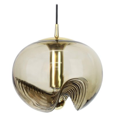 Large Smoked Glass Pendant Light from Peill & Putzler, Germany, 1970s-UGR-1085933