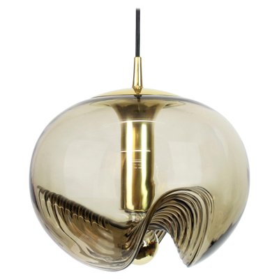 Large Smoked Glass Pendant Light from Peill & Putzler, Germany, 1970s-UGR-1120719