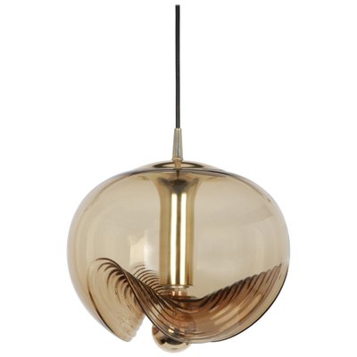 Large Smoked Glass Pendant Light from Peill & Putzler, Germany, 1970s-UGR-1085791