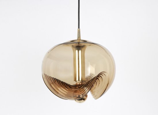 Large Smoked Glass Pendant Light from Peill & Putzler, Germany, 1970s-UGR-1085924