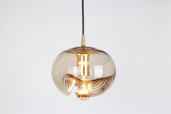 Large Smoked Glass Pendant Light from Peill & Putzler, Germany, 1970s-UGR-1085957