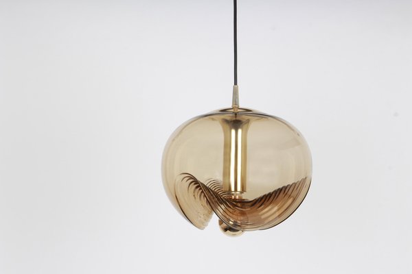 Large Smoked Glass Pendant Light from Peill & Putzler, Germany, 1970s-UGR-1085933