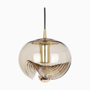 Large Smoked Glass Pendant Light from Peill & Putzler, Germany, 1970s-UGR-1085910