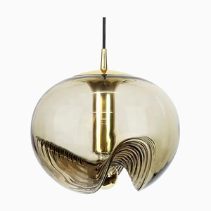 Large Smoked Glass Pendant Light from Peill & Putzler, Germany, 1970s-UGR-1085914