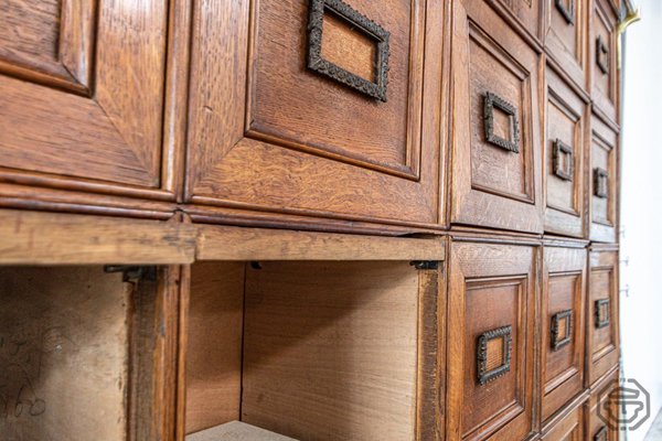 Large Solid Oak Notary Filing Cabinet, France, 1900s,-LA-837388