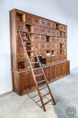 Large Solid Oak Notary Filing Cabinet, France, 1900s,-LA-837388