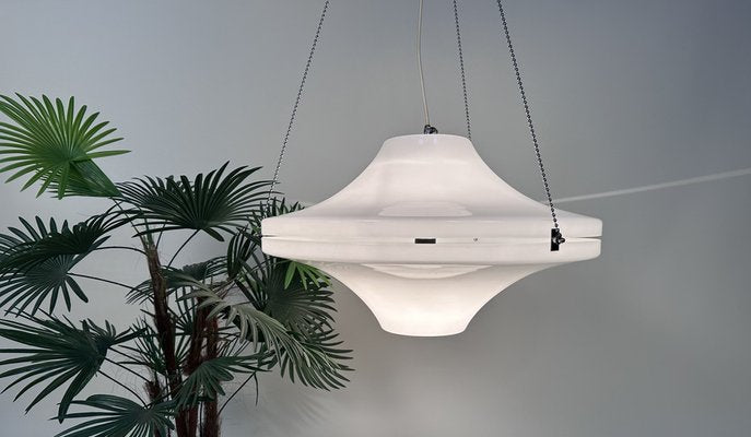 Large Space Age Acrylic Pendant Lamp with Adjustable Chains, 1960s-JP-1794881