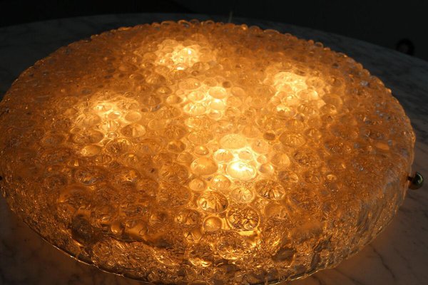 Large Space Age Ceiling Lamp in Bubble Glass & Ice Glass from Hillebrand, 1970s-FJP-1771613