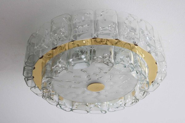 Large Space Age Ceiling Lamp in Ice Glass from Doria, 1960s-FJP-1771555