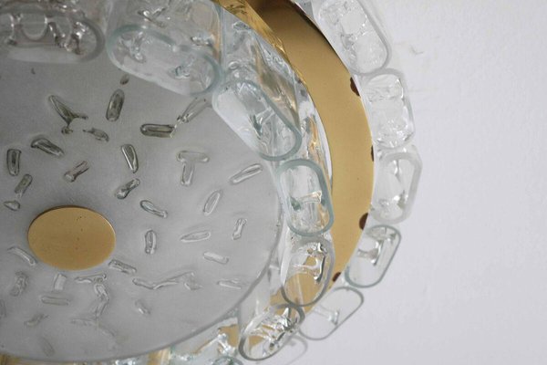 Large Space Age Ceiling Lamp in Ice Glass from Doria, 1960s-FJP-1771555