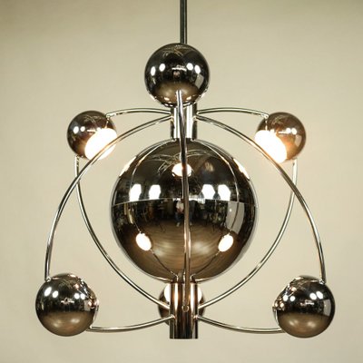 Large Space Age Chrome Sputnik Pendant Lamp, 1950s-FUP-552280