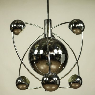 Large Space Age Chrome Sputnik Pendant Lamp, 1950s-FUP-552280