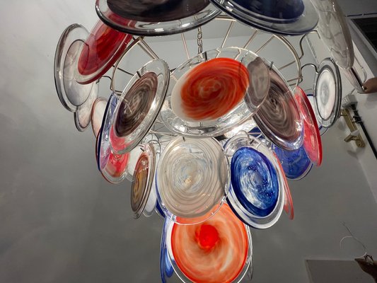 Large Space Age Murano Disc Chandelier, 1970s-JJC-1749732