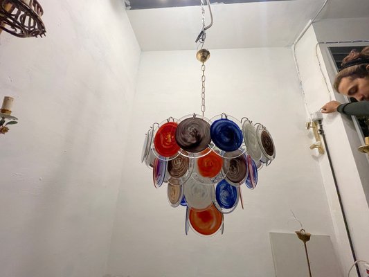 Large Space Age Murano Disc Chandelier, 1970s-JJC-1749732