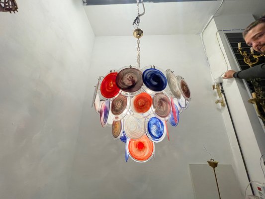 Large Space Age Murano Disc Chandelier, 1970s-JJC-1749732