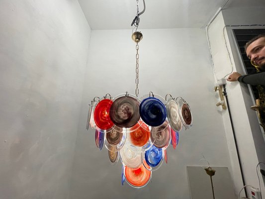 Large Space Age Murano Disc Chandelier, 1970s-JJC-1749732