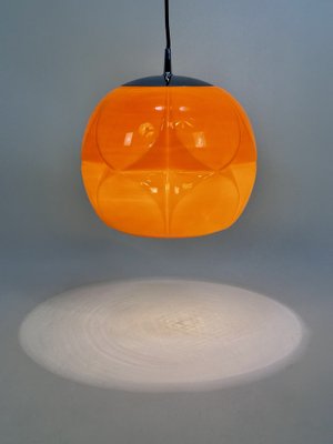 Large Space Age Sculptural Opaline Glass and Chrome Hanging Lamp from Peill & Putzler, Germany, 1960s-JP-1811950