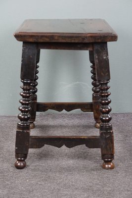 Large Spanish Stool with Twisted Legs-HPP-1783182