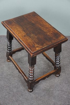 Large Spanish Stool with Twisted Legs-HPP-1783182